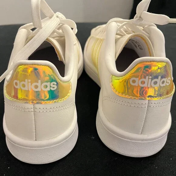 Adidas Grand Court - White/Iridescent Size 6 - Picture 3 of 4
